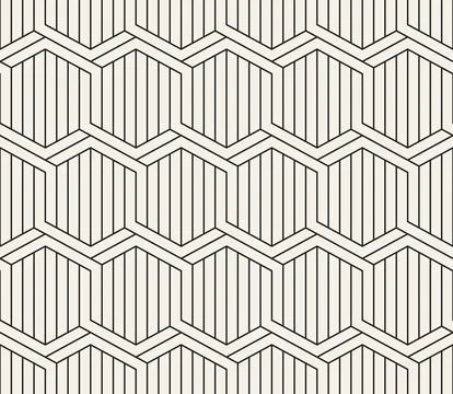 Vector seamless pattern. Repeating geometric elements. Stylish monochrome b.. 스톡 일러스트