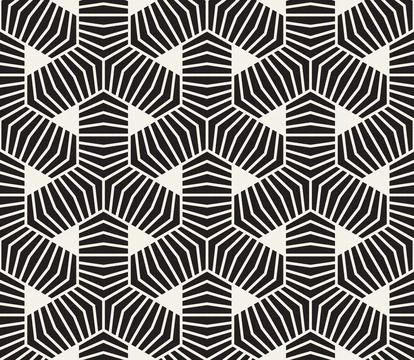 Vector seamless pattern. Repeating geometric elements. Stylish monochrome b.. 库存插图