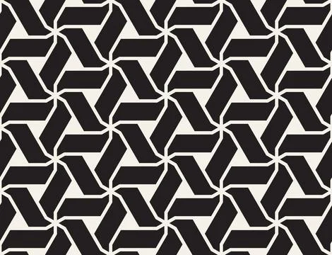 Vector seamless pattern. Repeating geometric elements. Stylish monochrome b.. Stock Illustration