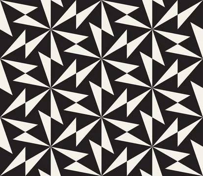 Vector seamless pattern. Repeating geometric elements. Stylish monochrome b.. 스톡 일러스트