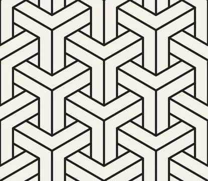 Vector seamless pattern. Repeating geometric elements. Stylish monochrome b.. 库存插图