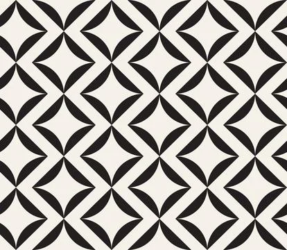 Vector seamless pattern. Repeating geometric elements. Stylish monochrome b.. 스톡 일러스트