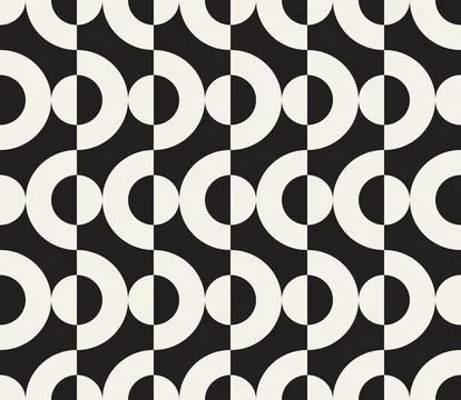 Vector seamless pattern. Repeating geometric elements. Stylish monochrome b.. Illustrazione stock
