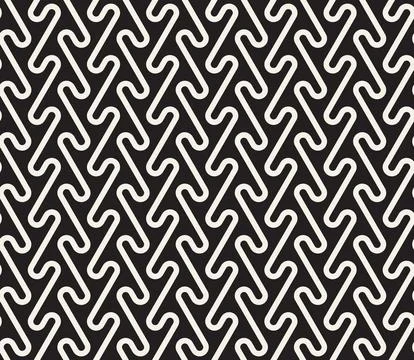 Vector seamless pattern. Repeating geometric elements. Stylish monochrome b.. Illustrazione stock