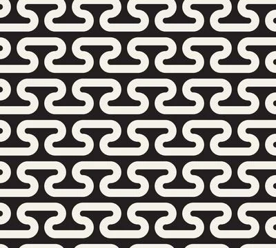 Vector seamless pattern. Repeating geometric elements. Stylish monochrome b.. Stock Illustration