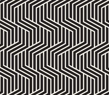 Vector seamless pattern. Repeating geometric abstract elements. Stylish monoc 스톡 일러스트