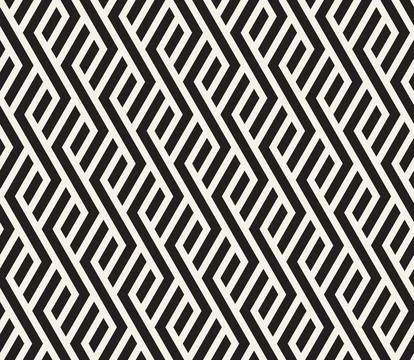 Vector seamless pattern. Repeating geometric abstract elements. Stylish monoc Illustrazione stock