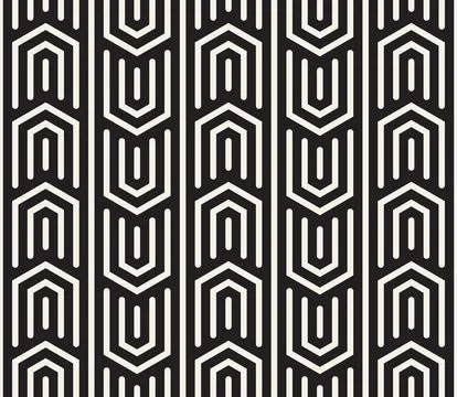 Vector seamless pattern. Repeating geometric abstract elements. Stylish monoc 스톡 일러스트