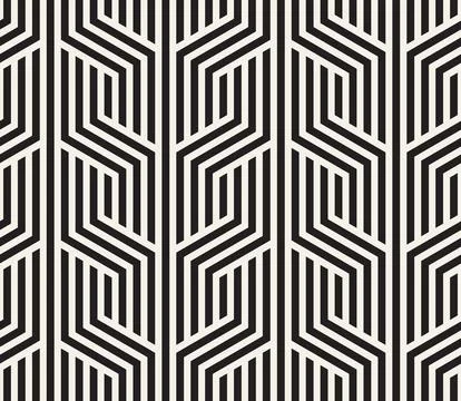 Vector seamless pattern. Repeating geometric abstract elements. Stylish monoc Illustrazione stock