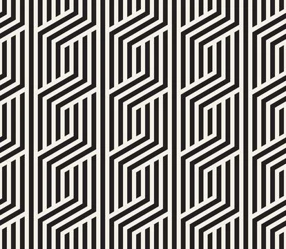Vector seamless pattern. Repeating geometric abstract elements. Stylish monoc Illustrazione stock