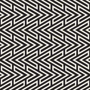 Vector seamless pattern. Repeating geometric elements. Stylish monochrome b.. Illustrazione stock