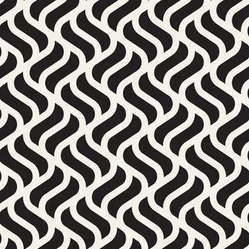 Vector seamless pattern. Repeating geometric abstract elements. Stylish monoc Stock Illustration