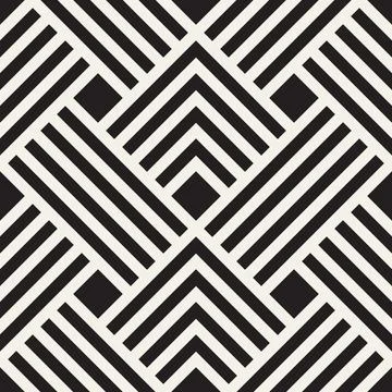 Vector seamless pattern. Repeating geometric elements. Stylish monochrome b.. 库存插图