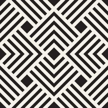 Vector seamless pattern. Repeating geometric elements. Stylish monochrome b.. Stock Illustration