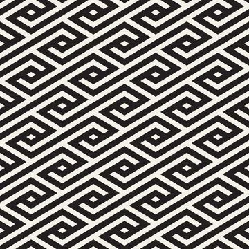 Vector seamless pattern. Repeating geometric elements. Stylish monochrome b.. 스톡 일러스트