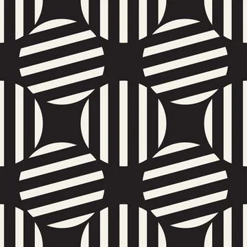 Vector seamless pattern. Repeating geometric elements. Stylish monochrome b.. Stock Illustration