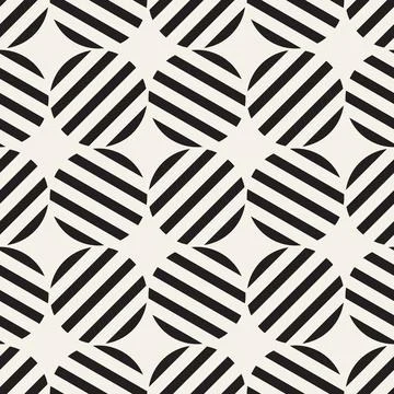 Vector seamless pattern. Repeating geometric elements. Stylish monochrome b.. Stock Illustration