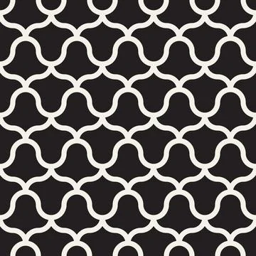 Vector seamless pattern. Repeating geometric elements. Stylish monochrome b.. 스톡 일러스트