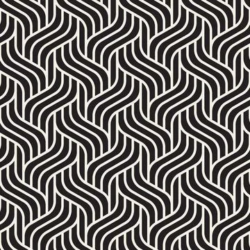 Vector seamless pattern. Repeating geometric elements. Stylish monochrome b.. 库存插图