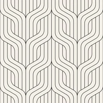 Vector seamless pattern. Repeating geometric elements. Stylish monochrome b.. Stock Illustration