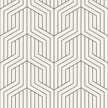 Vector seamless pattern. Repeating geometric elements. Stylish monochrome b.. Stock Illustration