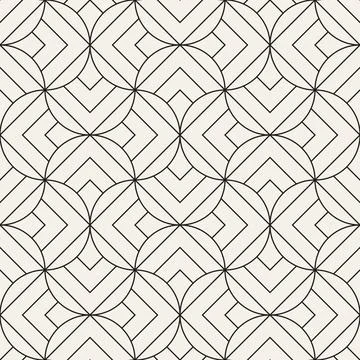 Vector seamless pattern. Repeating geometric elements. Stylish monochrome b.. Stock Illustration