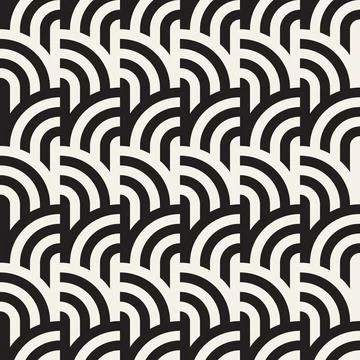 Vector seamless pattern. Repeating geometric abstract elements. Stylish monoc 스톡 일러스트
