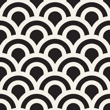 Vector seamless pattern. Repeating geometric abstract elements. Stylish monoc 스톡 일러스트