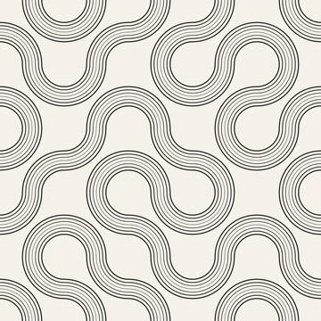 Vector seamless pattern. Repeating geometric abstract elements. Stylish monoc Stock Illustration
