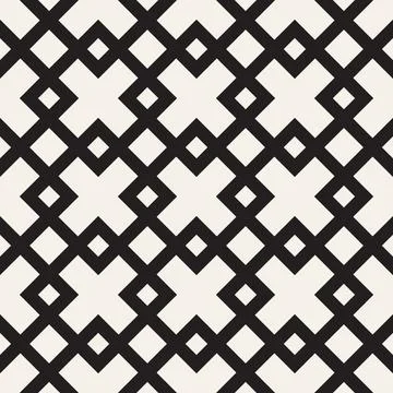 Vector seamless pattern. Repeating geometric elements. Stylish monochrome b.. 스톡 일러스트