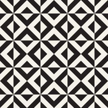 Vector seamless pattern. Repeating geometric elements. Stylish monochrome b.. Illustrazione stock