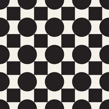 Vector seamless pattern. Repeating geometric elements. Stylish monochrome b.. Stock Illustration