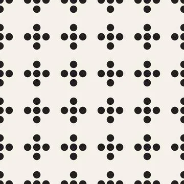 Vector seamless pattern. Repeating geometric abstract elements. Stylish monoc 스톡 일러스트