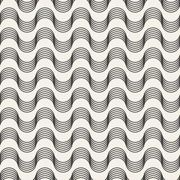 Vector seamless pattern. Repeating geometric abstract elements. Stylish monoc Stock Illustration