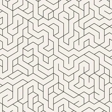 Vector seamless pattern. Repeating geometric abstract elements. Stylish monoc Stock Illustration