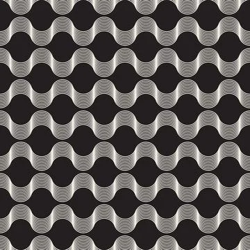Vector seamless pattern. Repeating geometric abstract elements. Stylish monoc Illustrazione stock