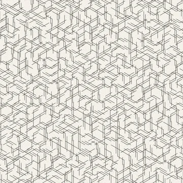 Vector seamless pattern. Repeating geometric elements. Stylish monochrome b.. Stock Illustration
