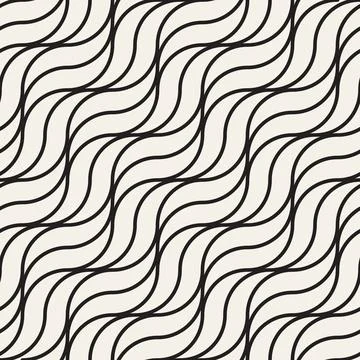 Vector seamless pattern. Repeating geometric abstract elements. Stylish monoc Stock Illustration