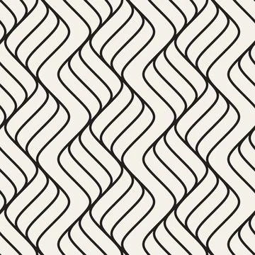 Vector seamless pattern. Repeating geometric abstract elements. Stylish monoc 스톡 일러스트