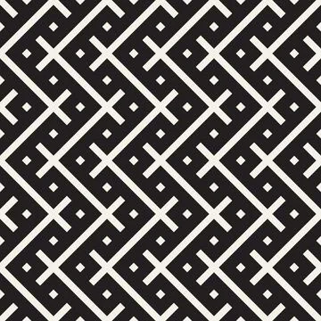 Vector seamless pattern. Repeating geometric abstract elements. Stylish monoc Illustrazione stock