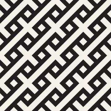 Vector seamless pattern. Repeating geometric abstract elements. Stylish monoc Illustrazione stock