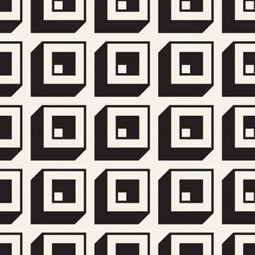 Vector seamless pattern. Repeating geometric abstract elements. Stylish monoc Stock Illustration