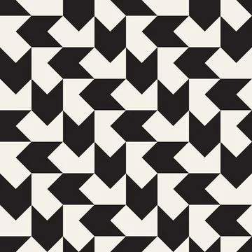 Vector seamless pattern. Repeating geometric elements. Stylish monochrome b.. 스톡 일러스트