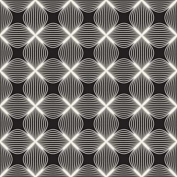 Vector seamless pattern. Repeating geometric elements. Stylish monochrome b.. 스톡 일러스트