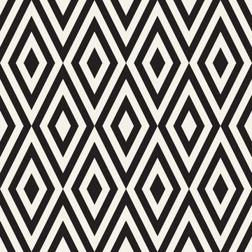 Vector seamless pattern. Repeating geometric elements. Stylish monochrome b.. Stock Illustration