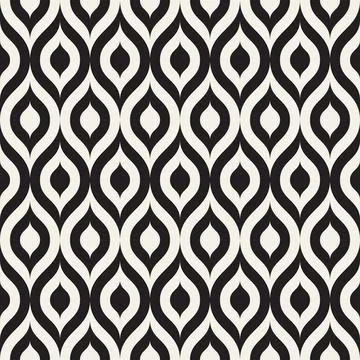 Vector seamless pattern. Repeating geometric elements. Stylish monochrome b.. 库存插图