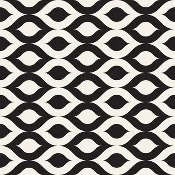 Vector seamless pattern. Repeating geometric elements. Stylish monochrome b.. Stock Illustration