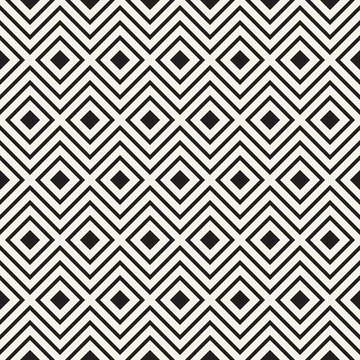 Vector seamless pattern. Repeating geometric elements. Stylish monochrome b.. 스톡 일러스트