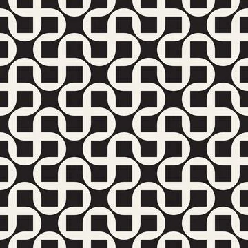 Vector seamless pattern. Repeating geometric elements. Stylish monochrome b.. 스톡 일러스트