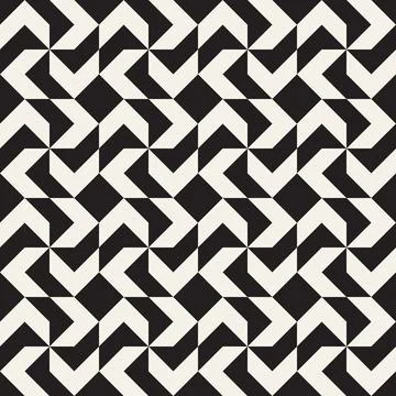 Vector seamless pattern. Repeating geometric elements. Stylish monochrome b.. 库存插图